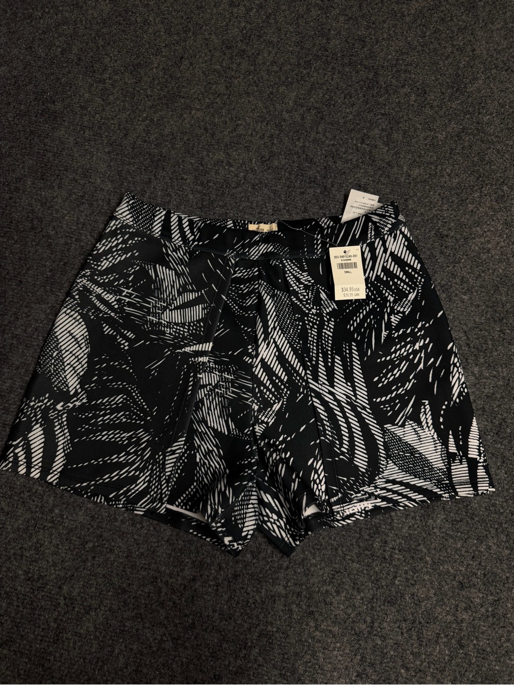 Hollister Navy and White High-Waist Printed Women's Shorts
